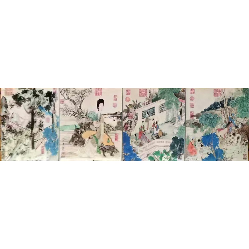 横向人物山水册页AE1226