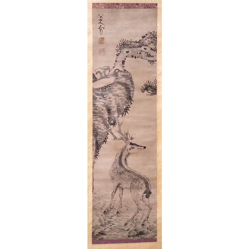 八大山人（朱耷）《松鹿图》AD7139