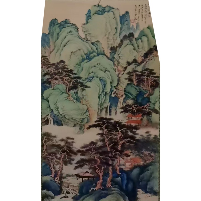 青绿山水画立轴AE1225