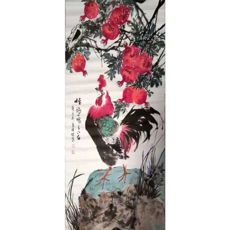 雄鸡石榴图AK1203