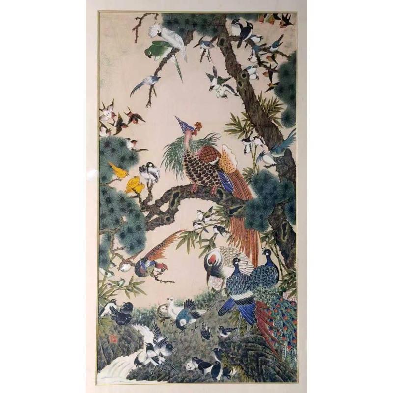 百鸟朝凤图挂屏AB3447