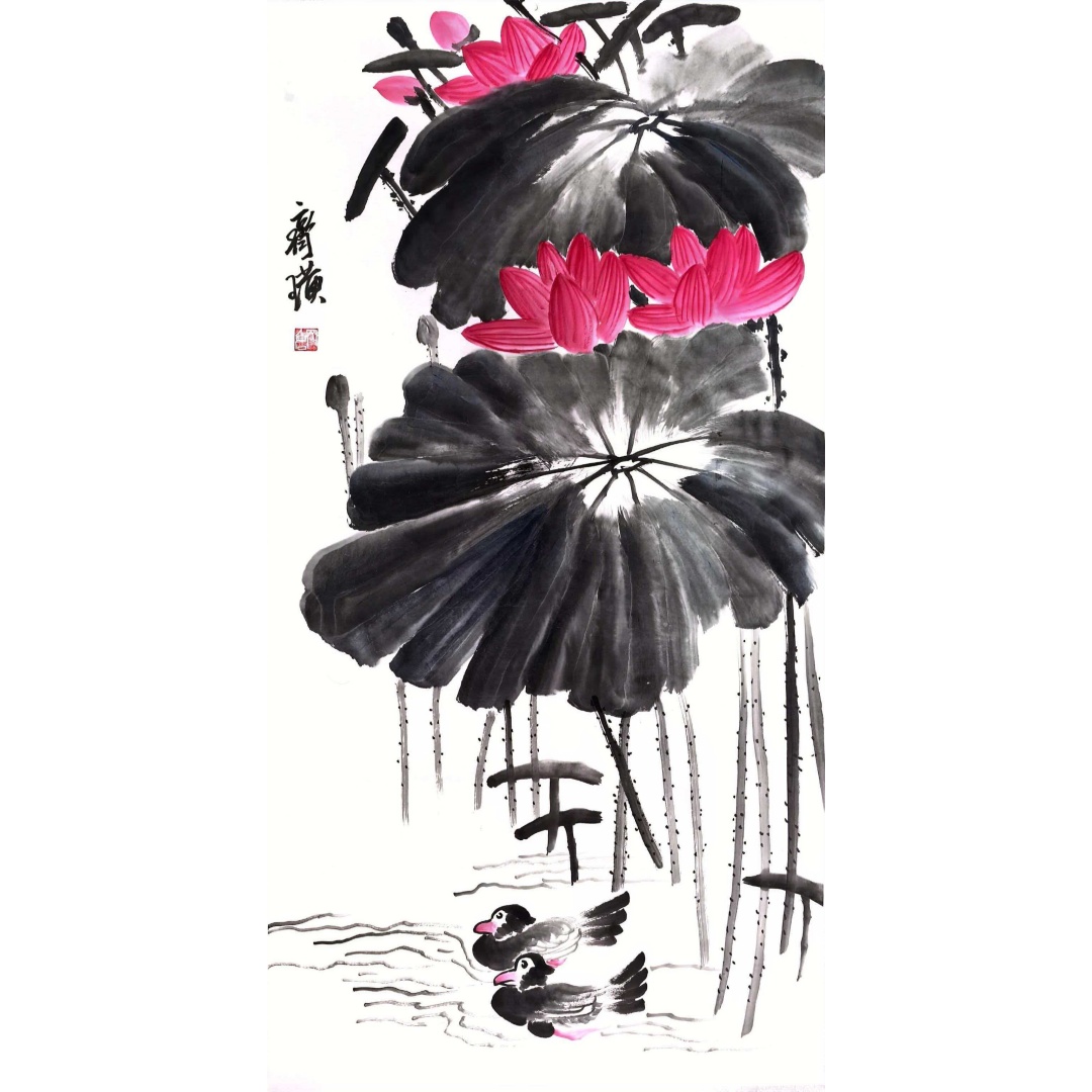 齐白石《荷花》AD7342