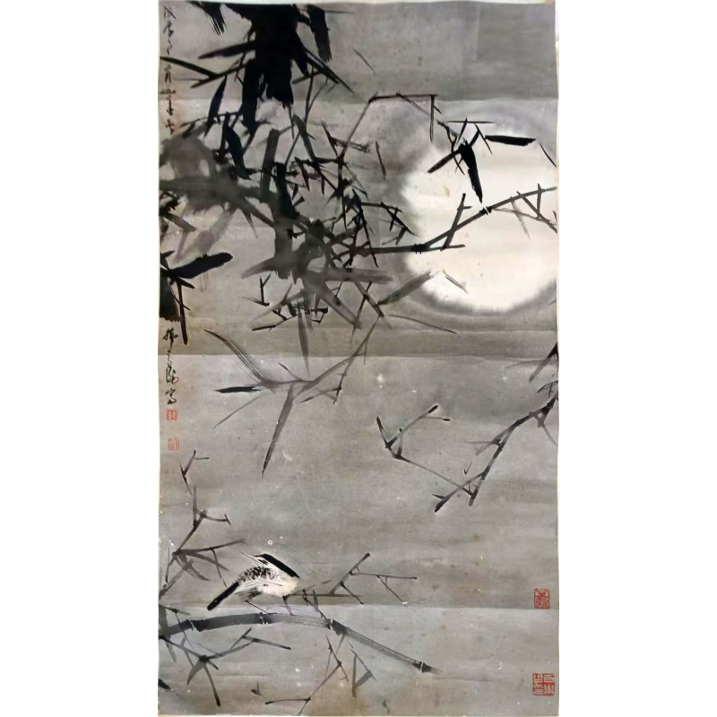 墨竹图（带鸟）AE1354