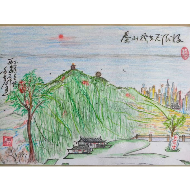 手绘彩色风景图AB3497