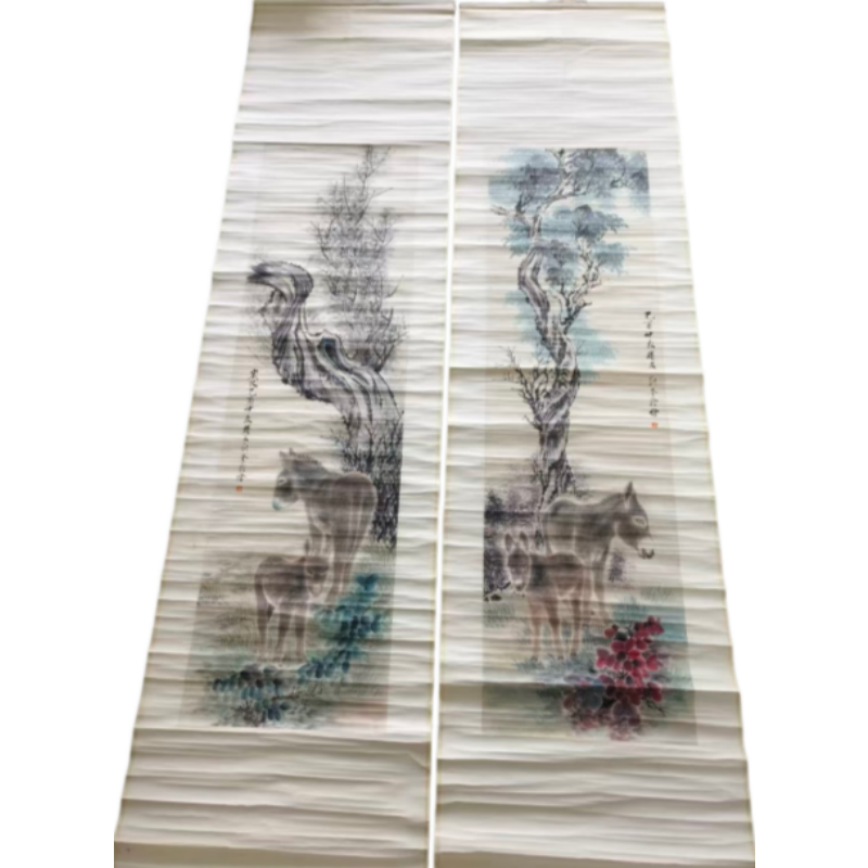 牧驴图四条屏AB3548