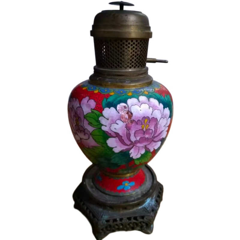 景泰蓝牡丹纹煤油灯AE1406