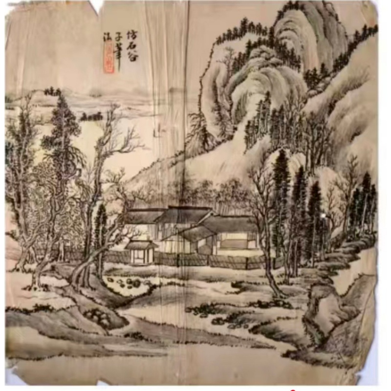 晚清古画一幅AD7667