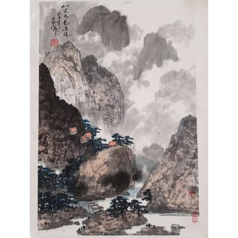 雷振民《山光秀色画》AD7682