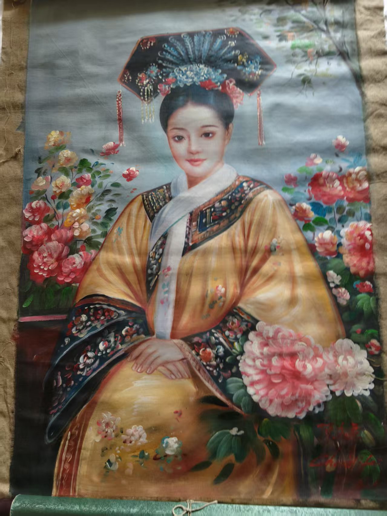 清代仕女油画立轴AD7783