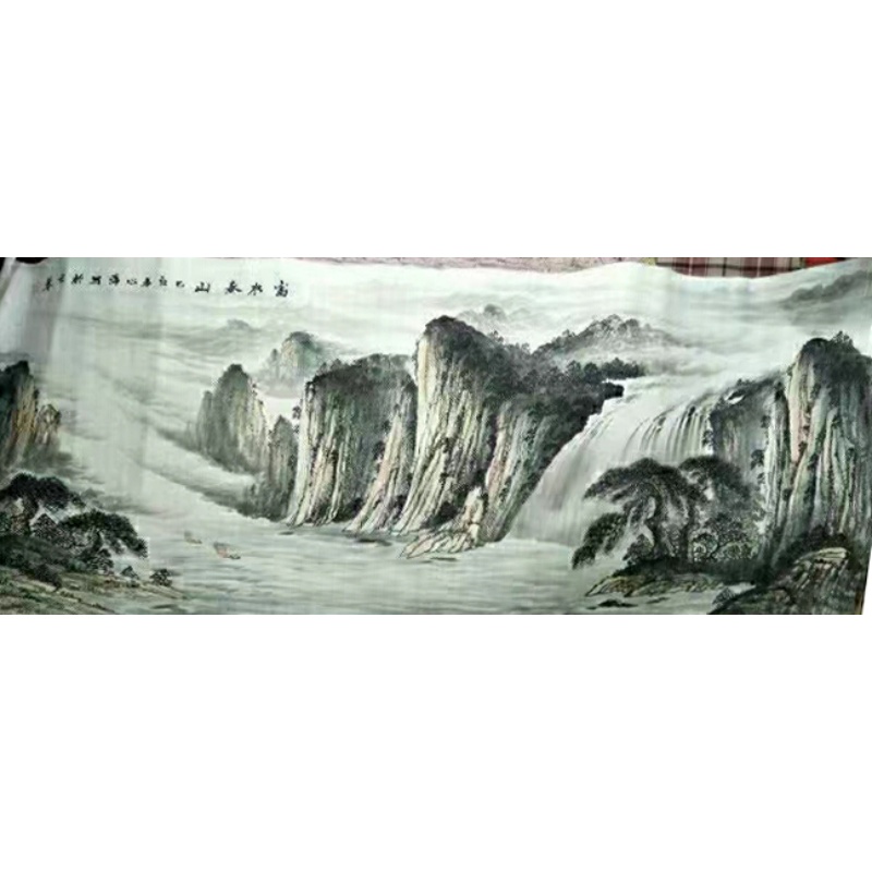 国画《富水春山》山水横幅AB3675