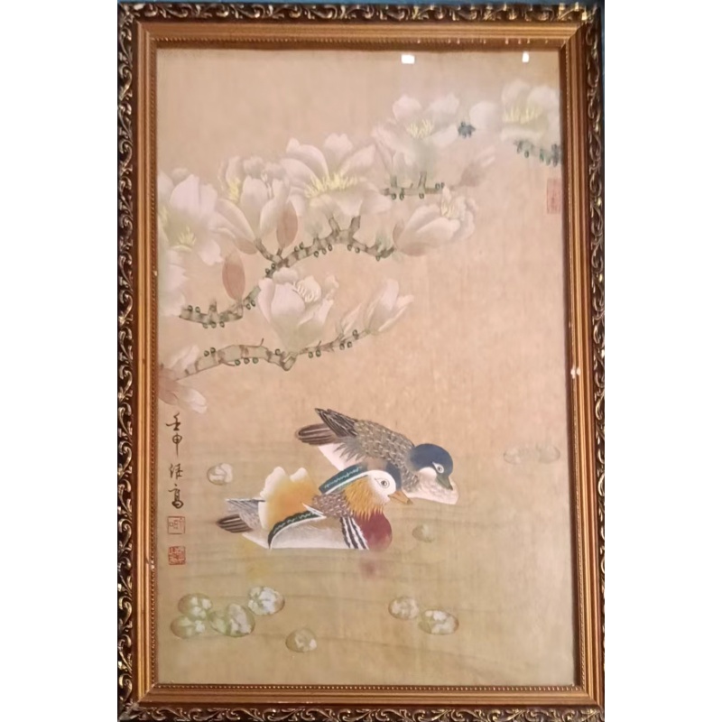 玉兰鸳鸯工笔画AB3632