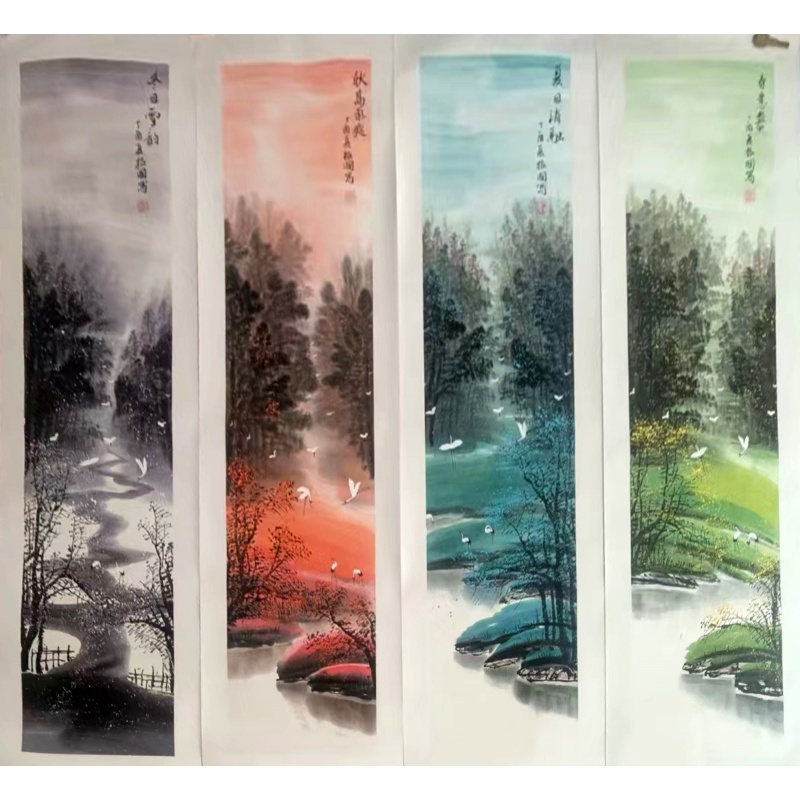 唐振国【春夏秋冬山水画AB3695