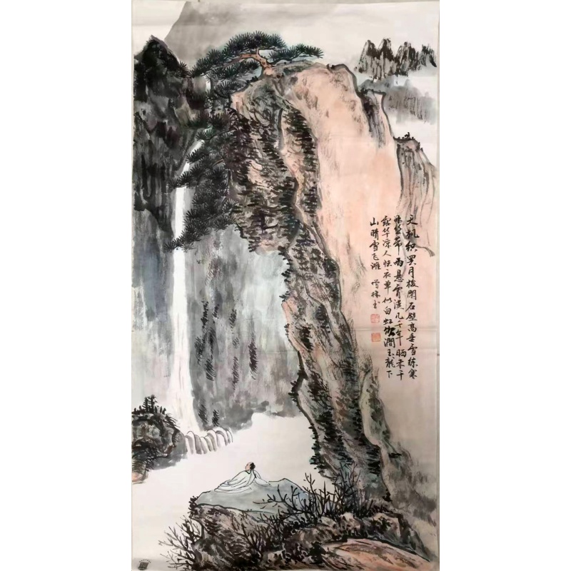 山水观瀑图（曾林款）AB01813