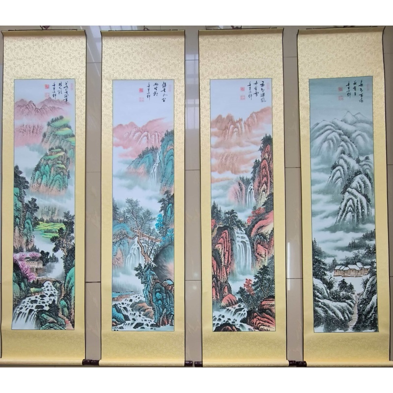 山水四条屏AD7951
