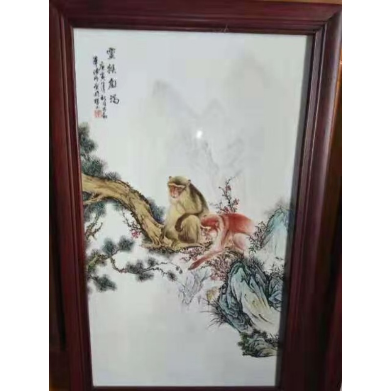 明瓷板画四条屏AD7927