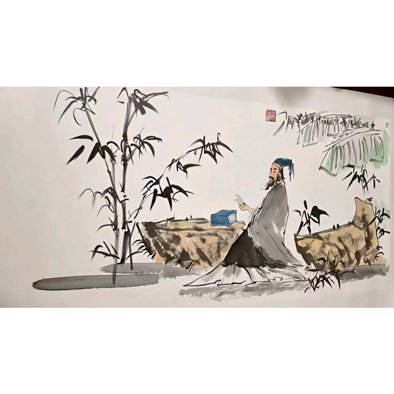 张运亭画《东坡吟诗》AD8142