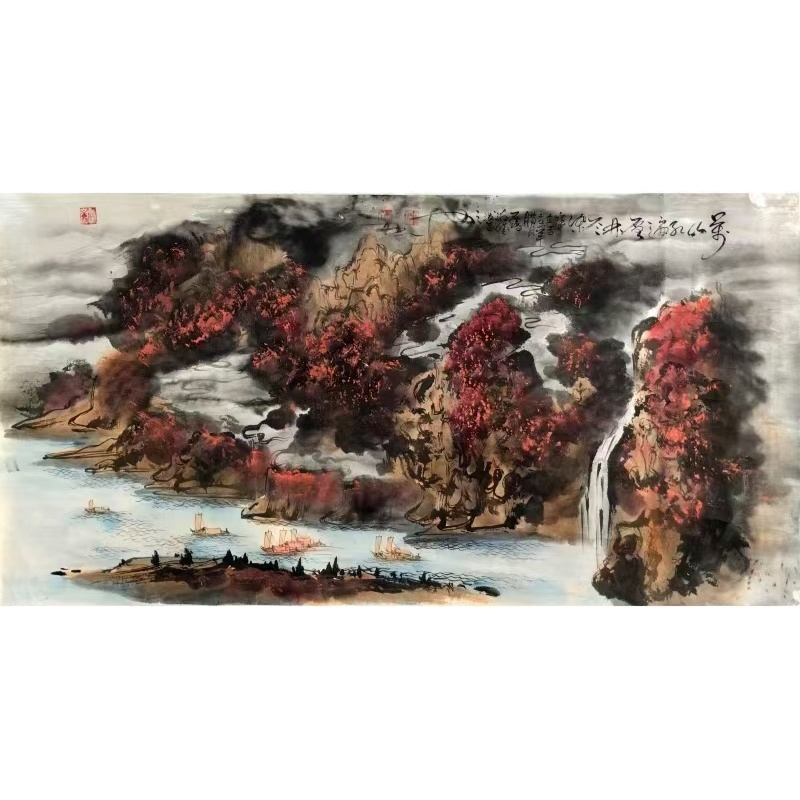 泼彩红山水《万山红遍》AE1630