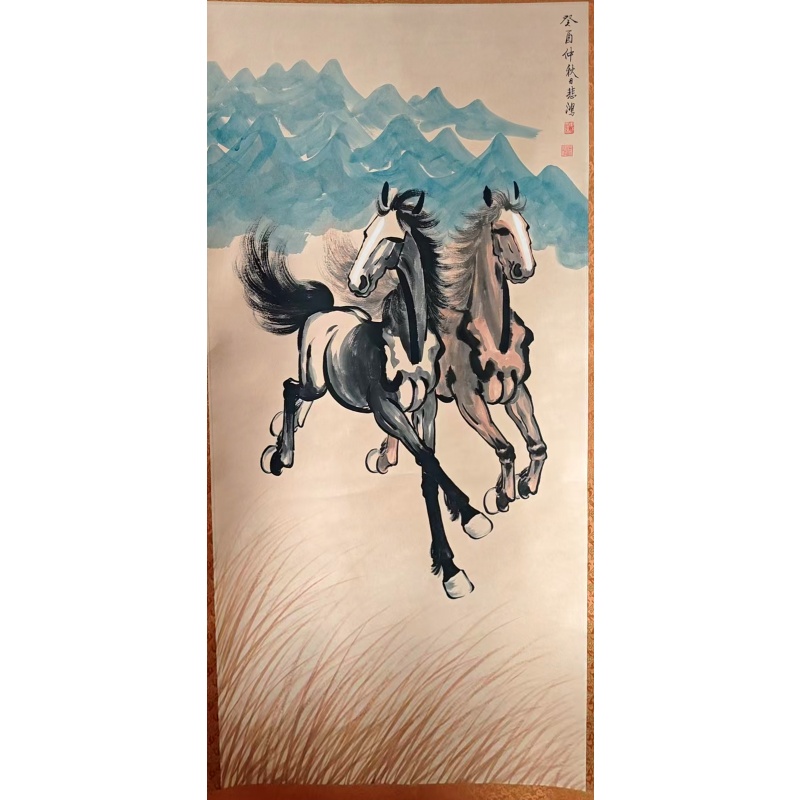 徐悲鸿双骏图AD8135