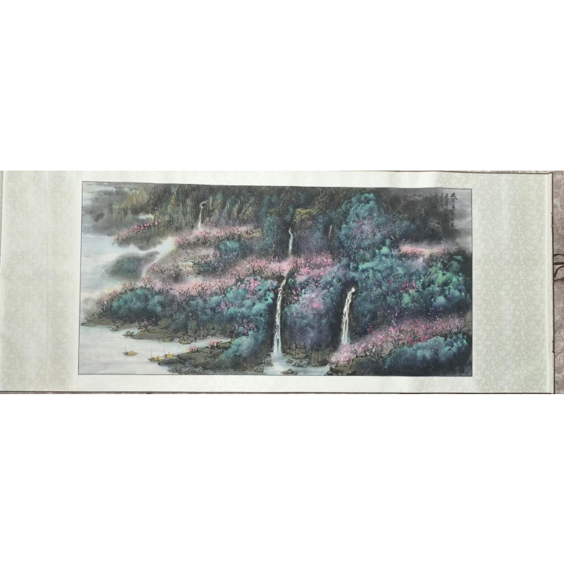 春瀑泼彩山水《春瀑》AE1632