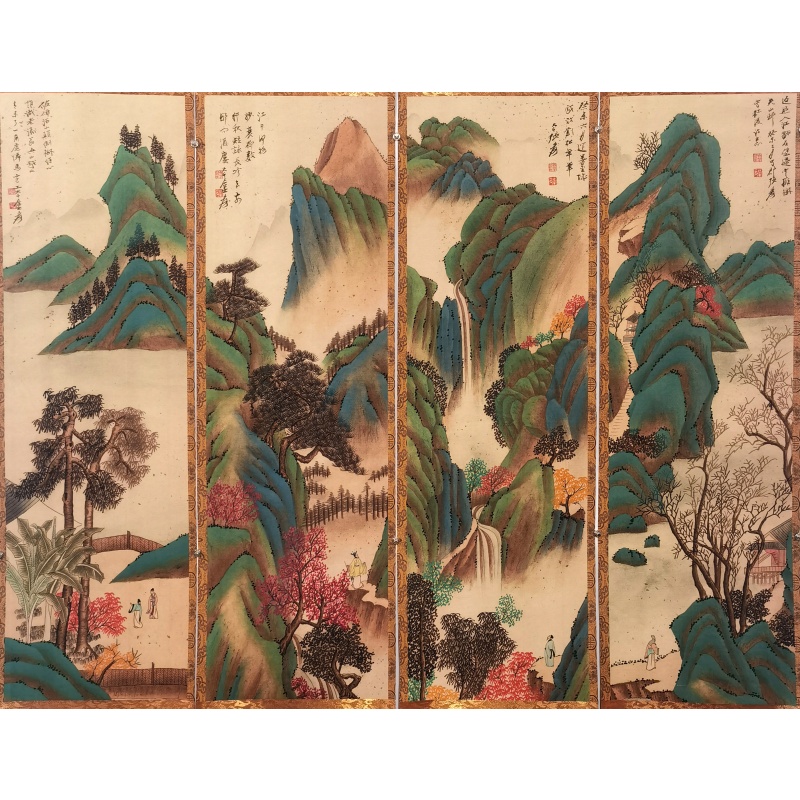 碧水青天四条屏AE1671