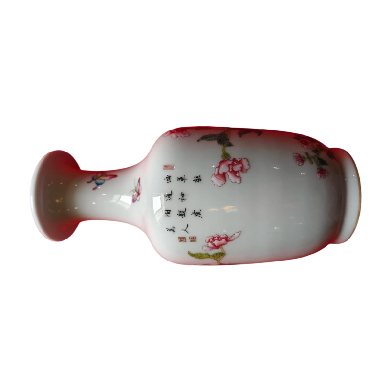 粉彩虞美人诗文灯笼瓶AC1164