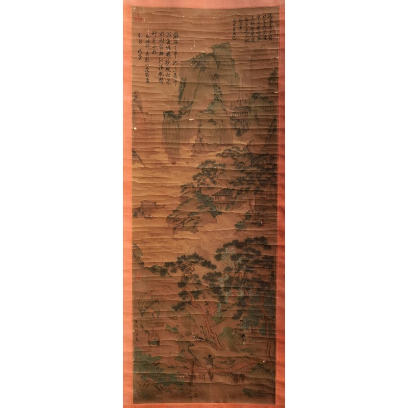 明代仇英绢本山水作品AB3986