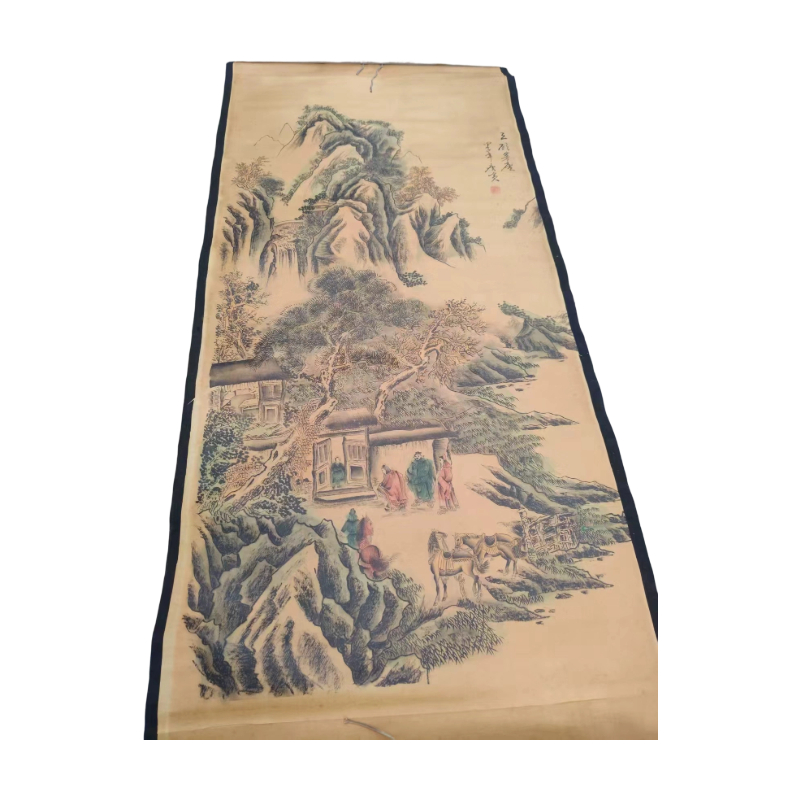 《三顾茅庐》山水人物立轴AC1167