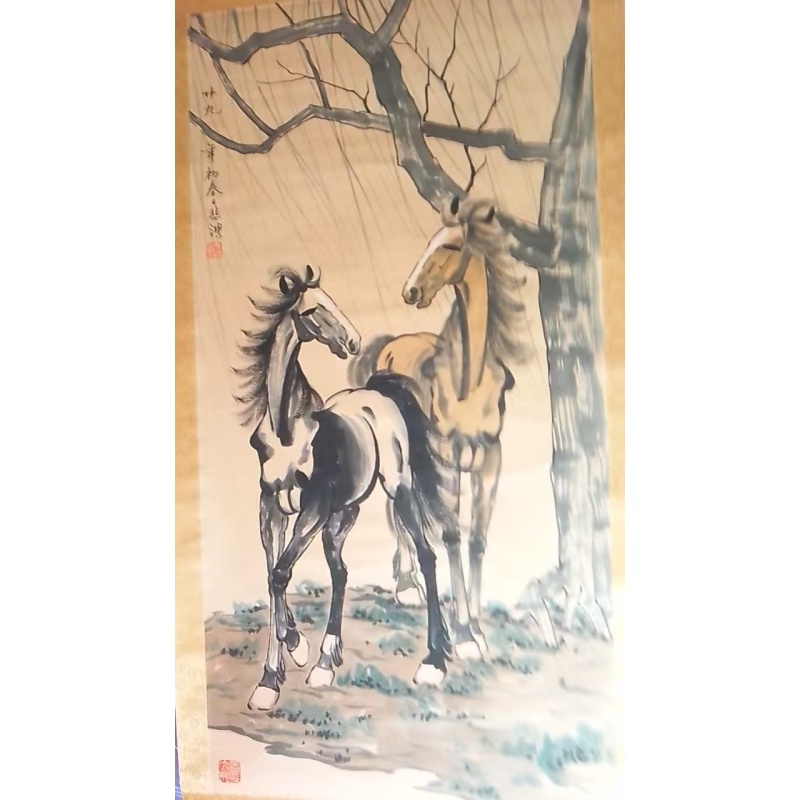 徐悲鸿  双马图AD8744