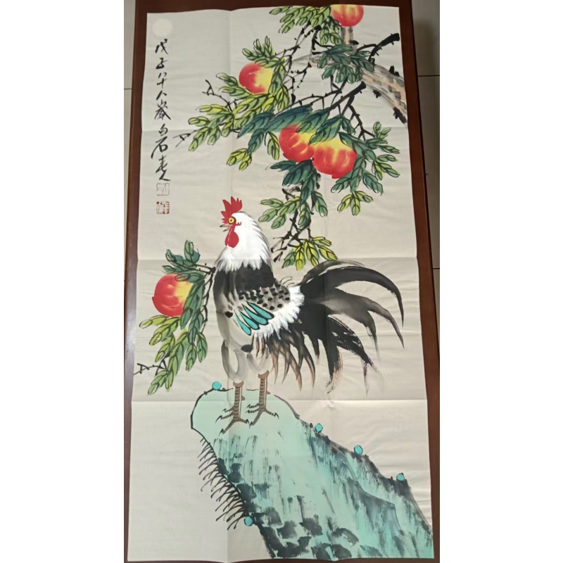 寿桃雄鸡图AB01729