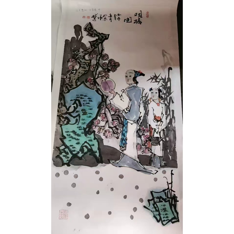仕女四条屏AB4172