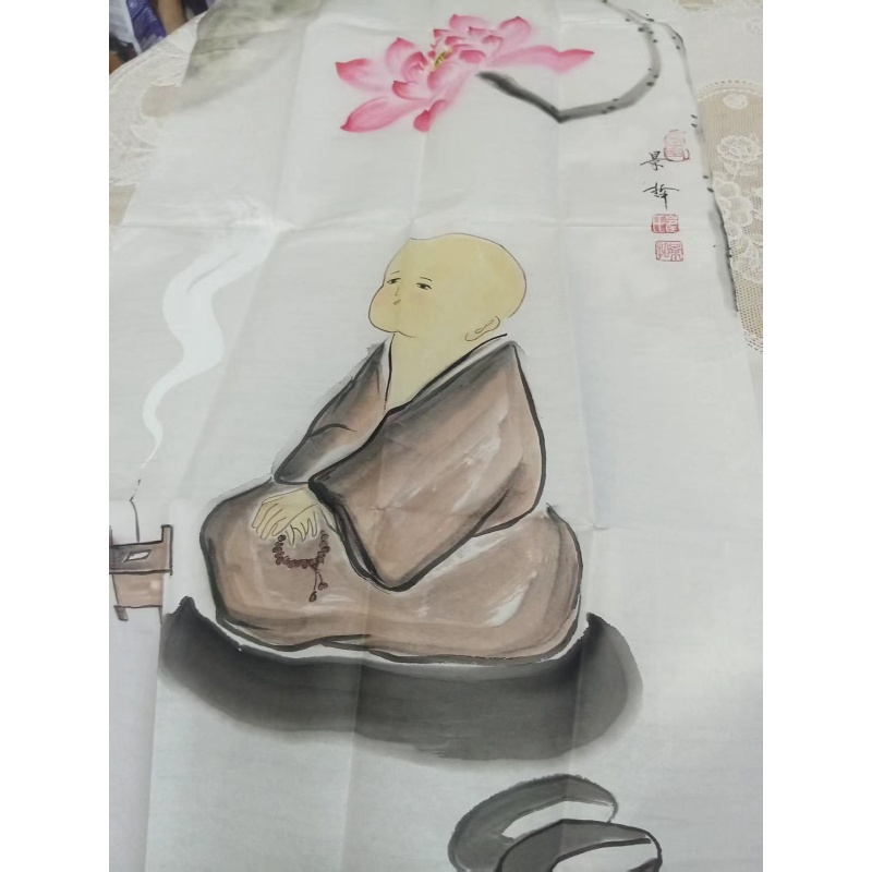 禅意国画《静心小沙弥》AB4271