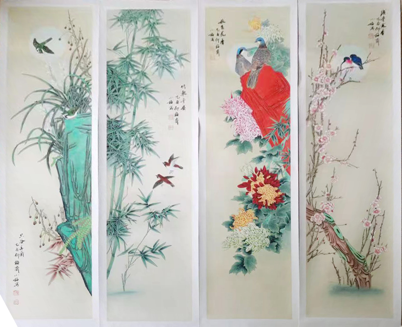 陈小梅《花鸟四条屏》AD2158