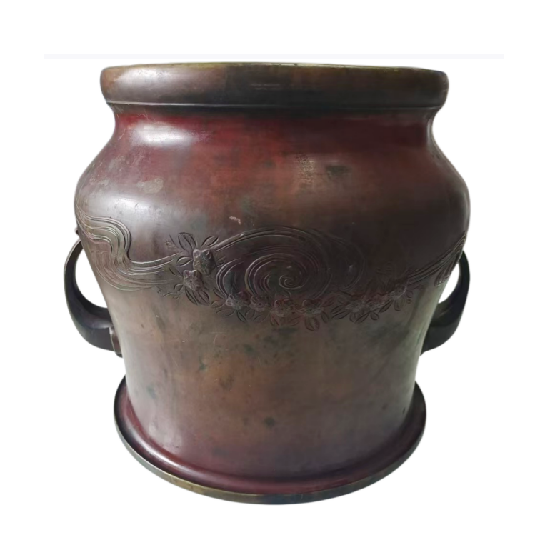 日本回流铜火钵（茶炉火盆）AD8948