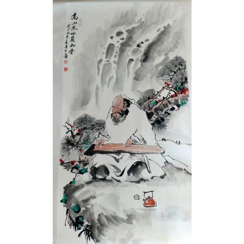 高山流水抚琴图AB4432