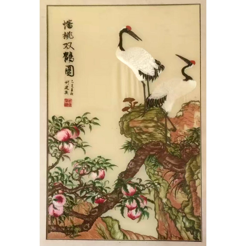 蟠桃双鹤图，苏绣AB4524