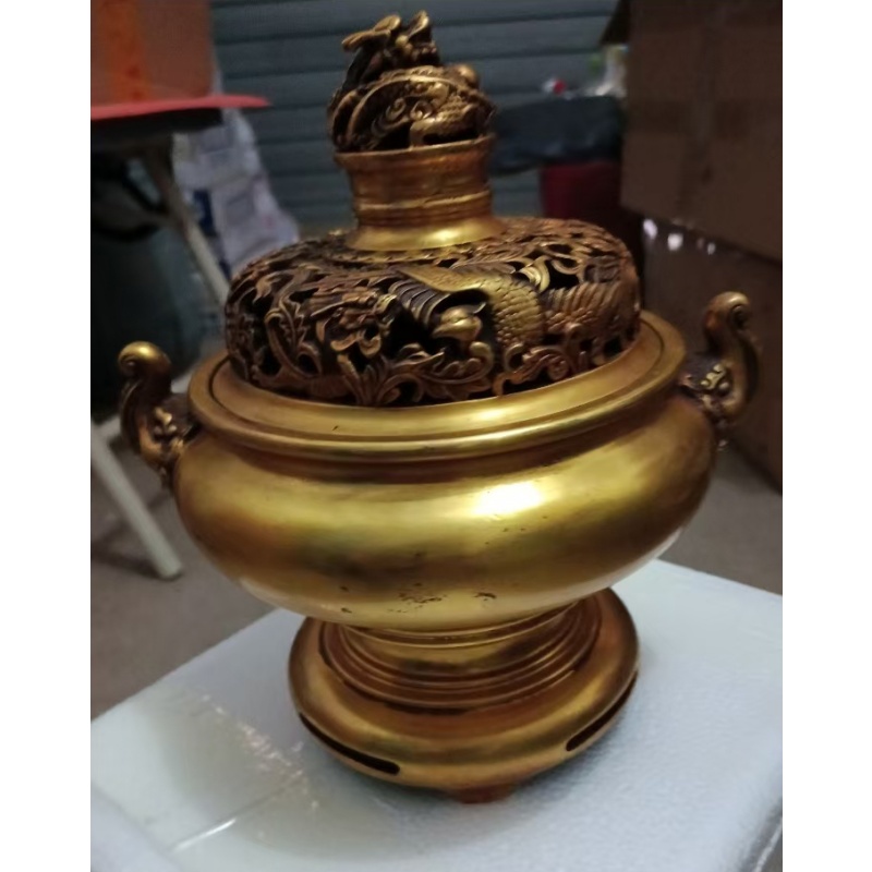 紫金利玛鎏金宣德炉AB4641