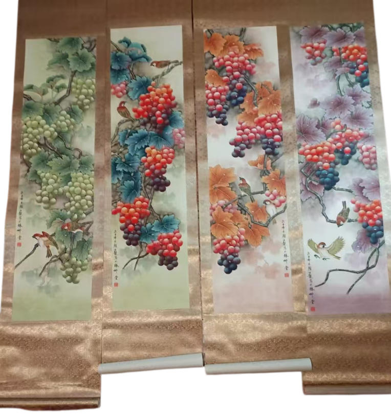 颜伯龙《花鸟四条屏》AD2252 - 拍卖联盟