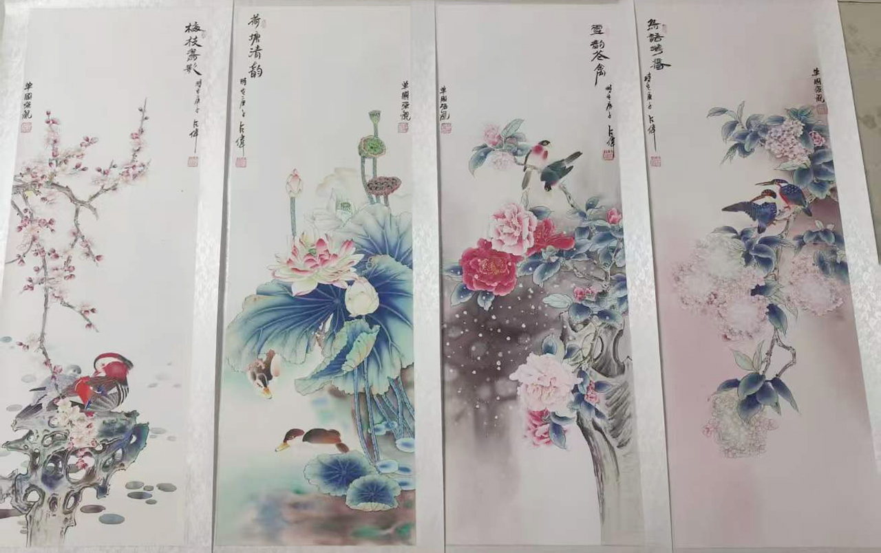 花鸟四条屏AD9124