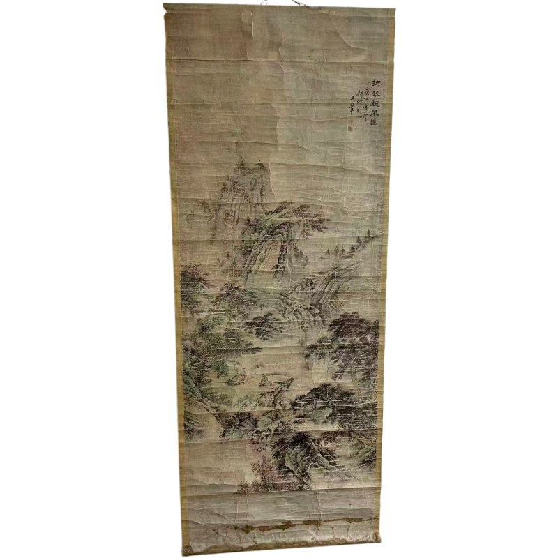抚琴听泉图山水立轴AG1824