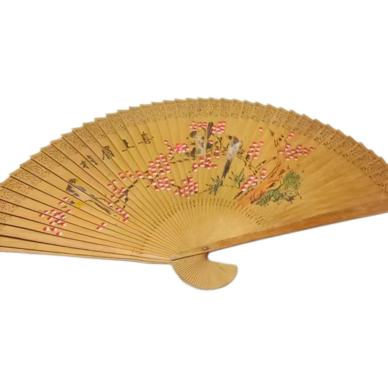 木雕镂空喜上眉梢大屏风扇AG1836