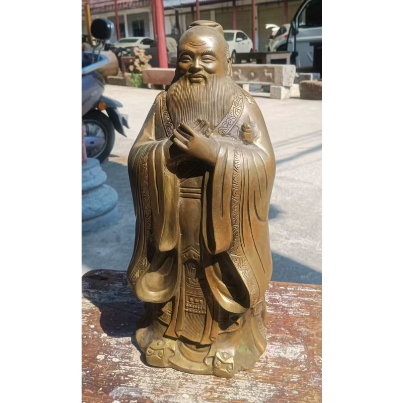 黄铜孔子立像摆件AB4711