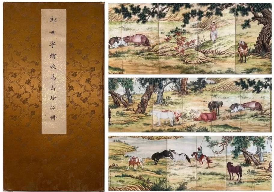 郎世宁（清）牧马图册页 AB4888