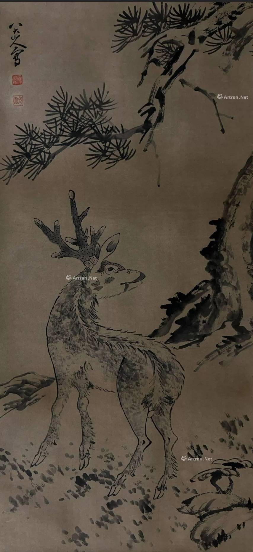 八大山人（明）松鹿图 AB4883