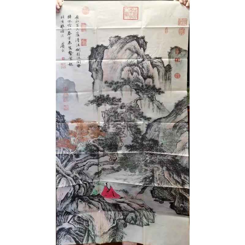 明唐寅山水画AE2173