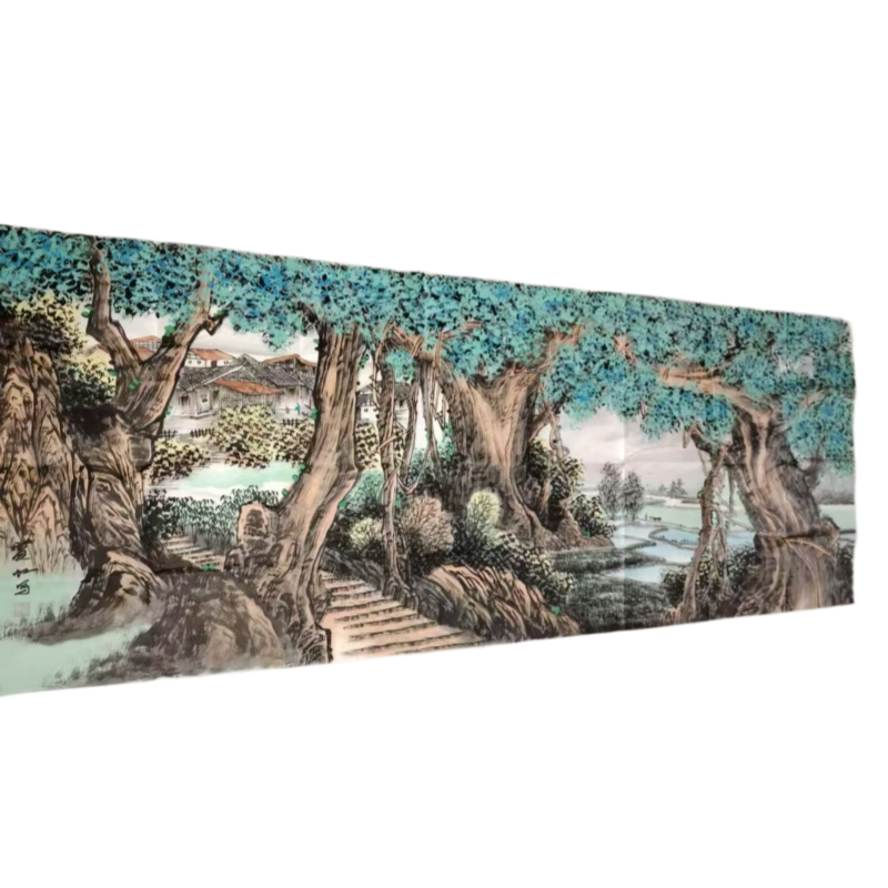 《南国榕树水乡图》（现代山水风景画AC1460