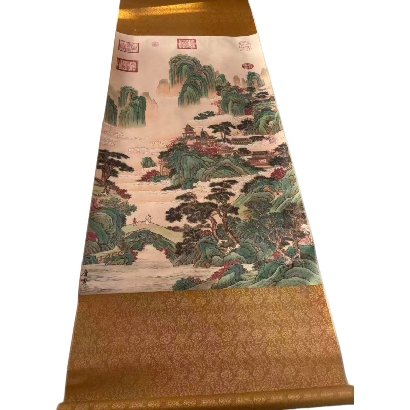 唐伯虎青绿山水AK1617