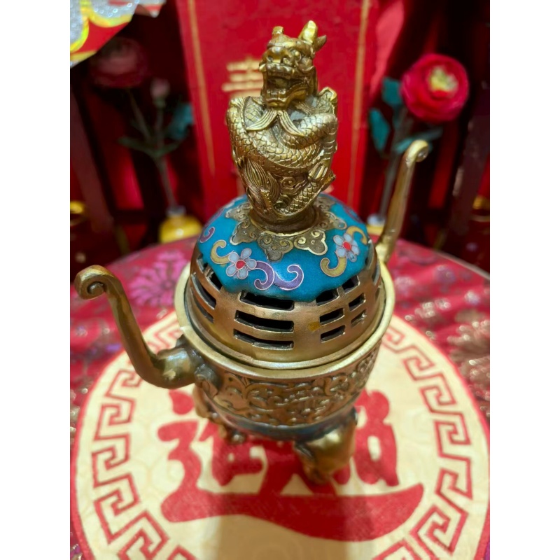 掐丝珐琅象足龙钮香薰炉AB5123