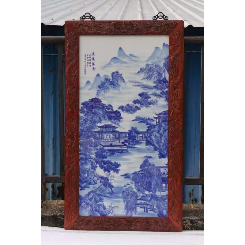 王步青花山水琼楼胜景AC1694