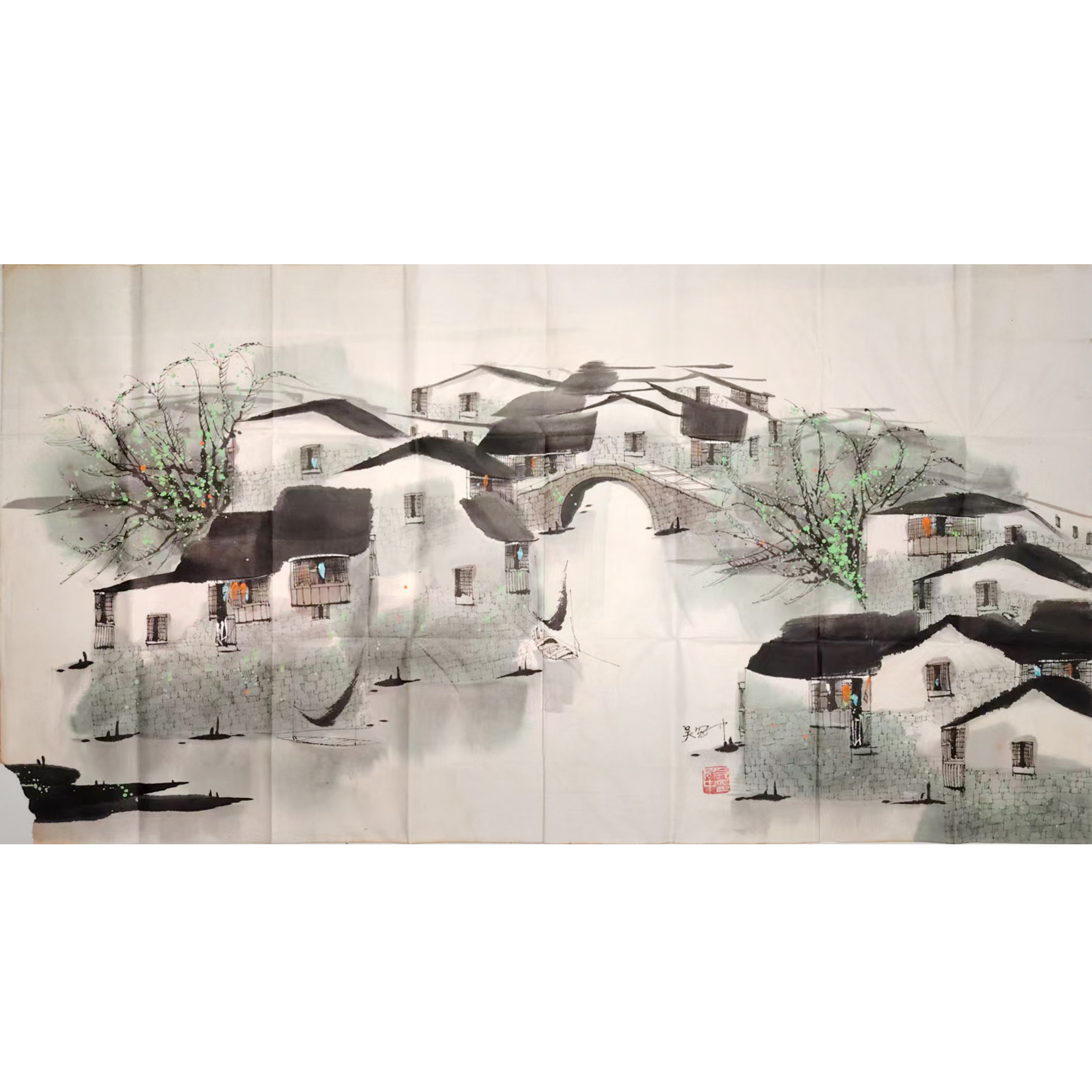 吴冠中《江南水乡》AD9600