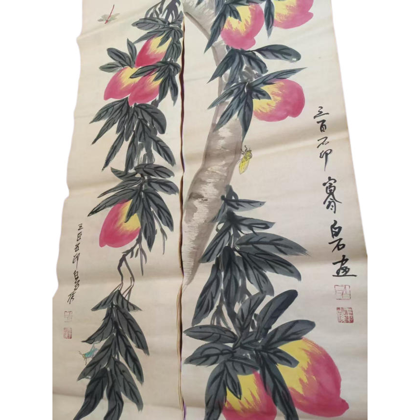 齐白石寿桃八条屏AD9607